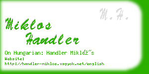 miklos handler business card